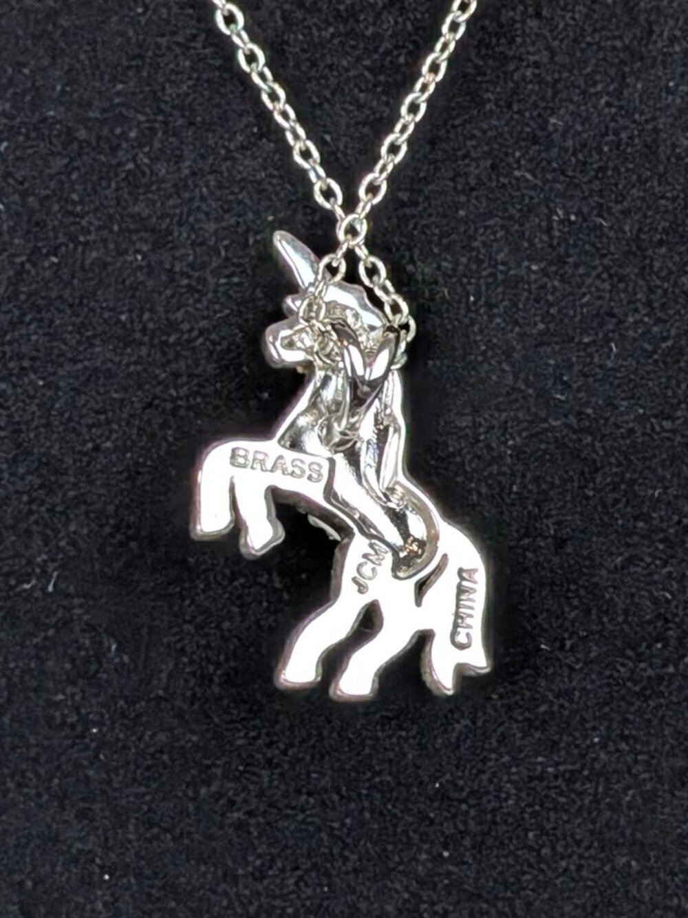 (2/$20) JCM Rhinestone Unicorn Pendant Necklace - Picture 4 of 6